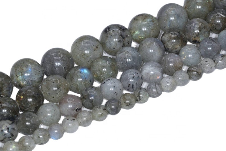 Labradorite Smooth Round Loose Gemstone Pärlor Gör Smycken 36