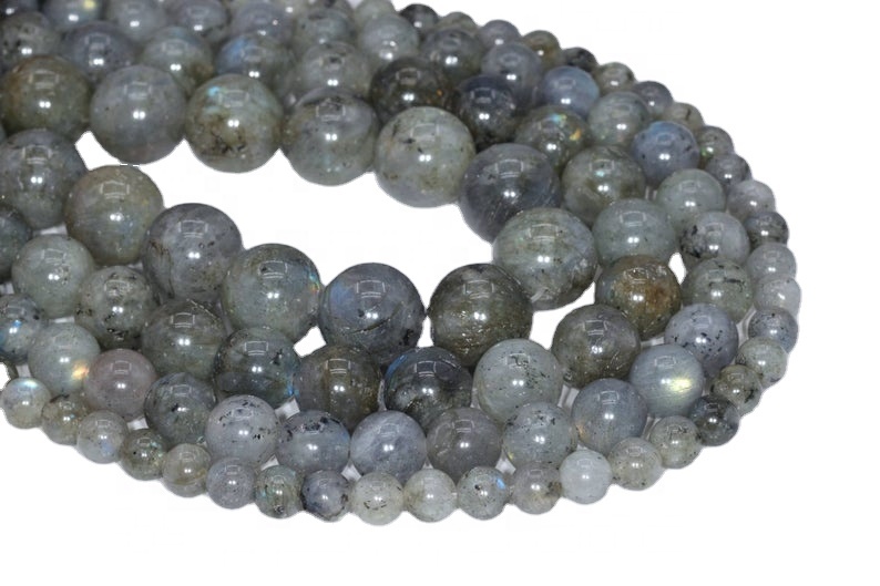Labradorite Smooth Round Loose Gemstone Pärlor Gör Smycken 34