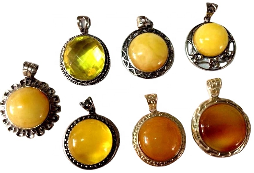 Mote Natural Amber Anheng Halskjede 7