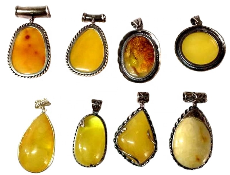 Mote Natural Amber Anheng Halskjede 9