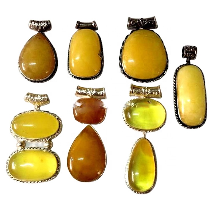 Mote Natural Amber Anheng Halskjede 15