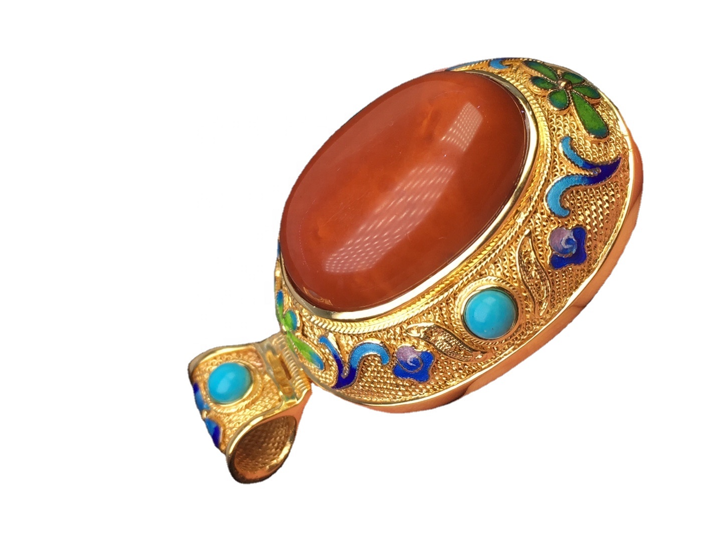 Lndia Gemstone Red Amber Pendants 11