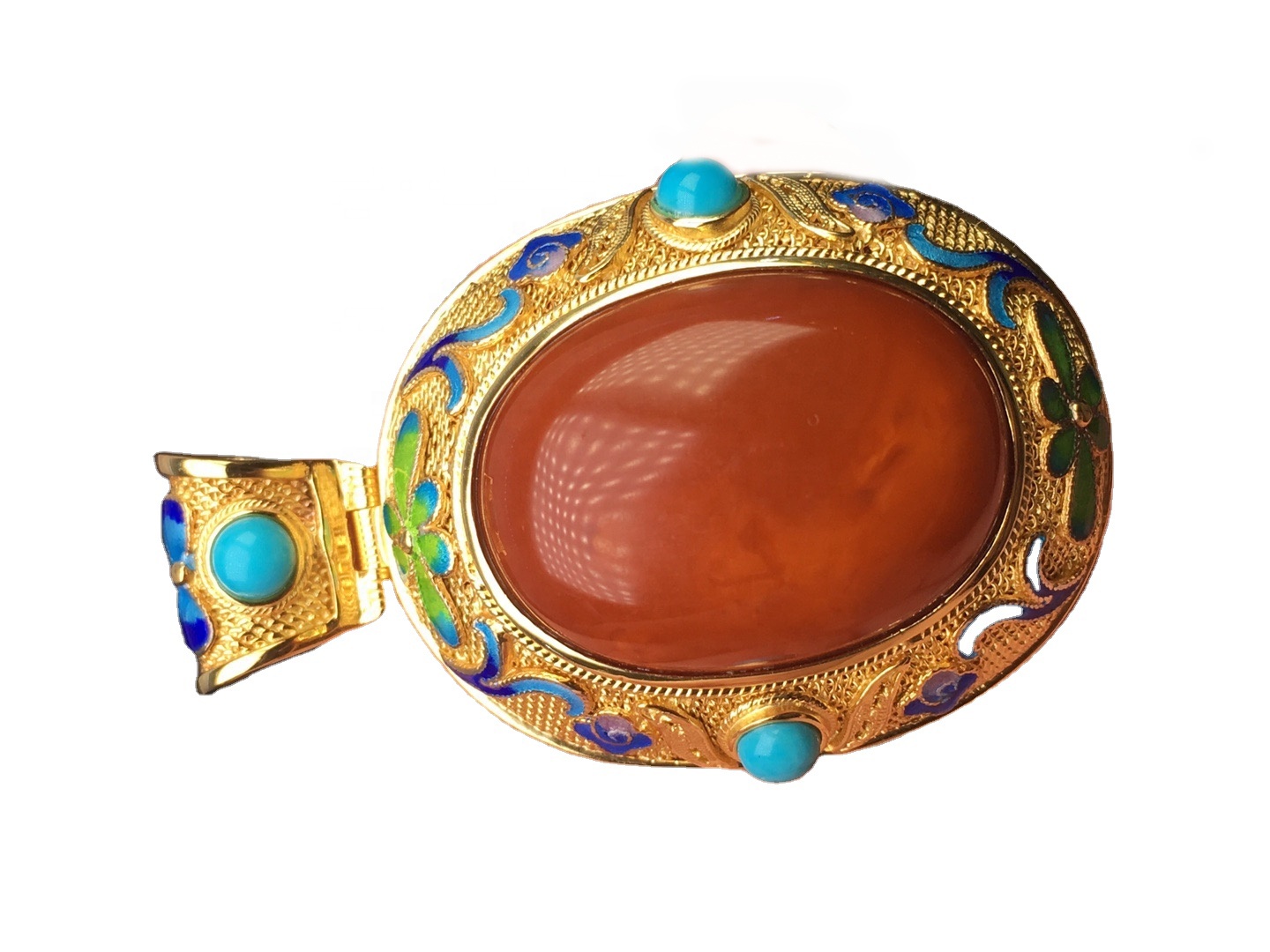 Lndia Gemstone Red Amber Pendants 15