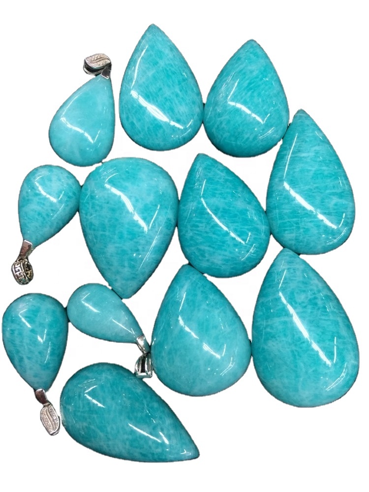 Natuerlike Amazonite Premium Grad Sterling Silver Pendant 11
