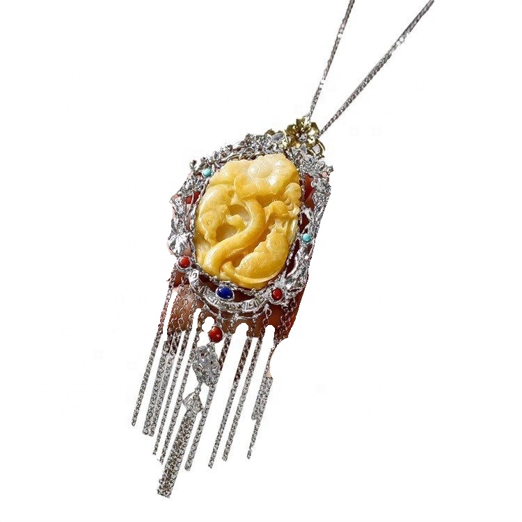 Натуральный пчел AMBERJEWELRY Куриное масло Желтое подвесное набор для мужчин и женщин 13