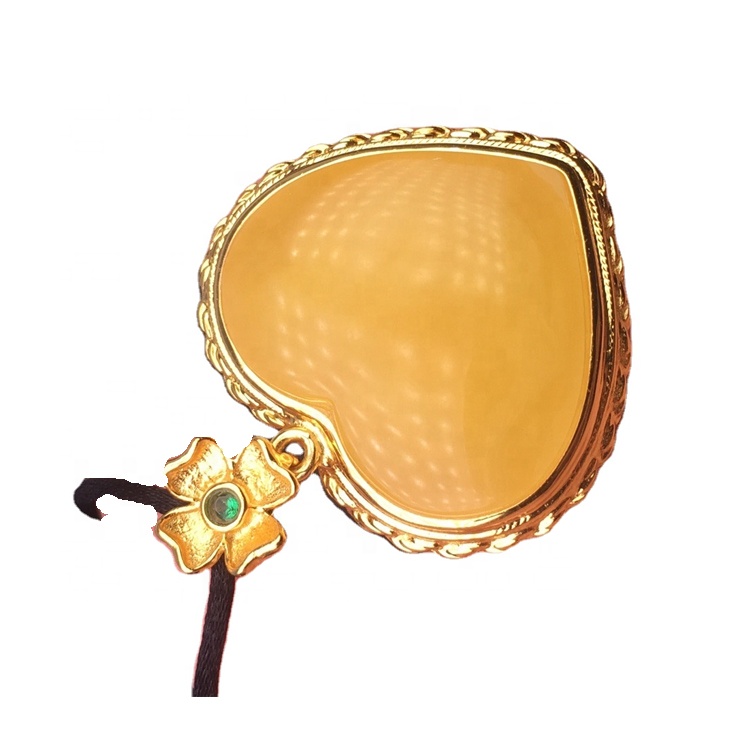 I-Gold yentliziyo ye-Amber Pendant Emeralds pendant 11