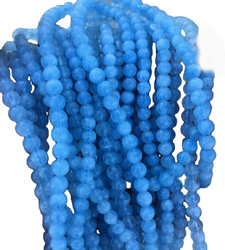 Natural Milky Aquamarine Ronde Losse Kralen Micro Faceted Round Beads 37