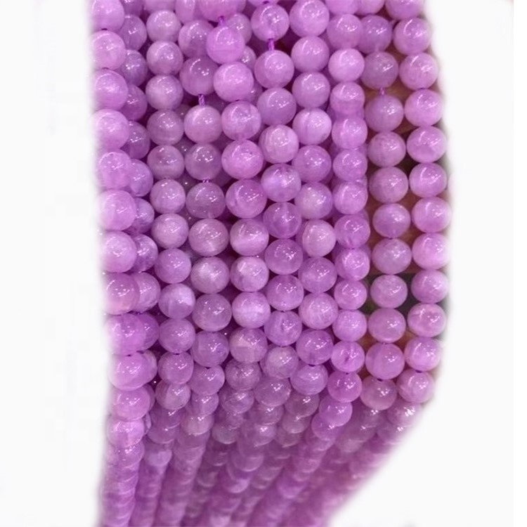 Tíska Björt gæði Natural Semi Precious Stone Kunzite Podumene Loose Round Perlur 11