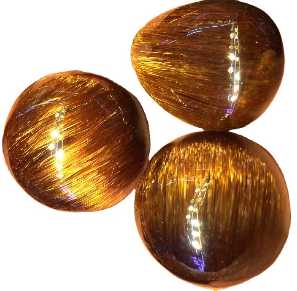 Cuivre rutilé quartz cabochon doré pierre rutile naturel cabochon pierre précieuse 36