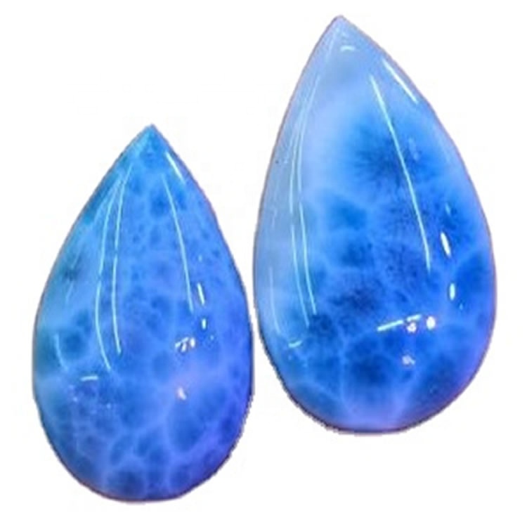 Larimar Pear Púði Cabochon Larimar Gemstone Fancy Cabochon ATURAL SOOS Semi Precious Gemstone Skartgripir Gerð Cabs 30