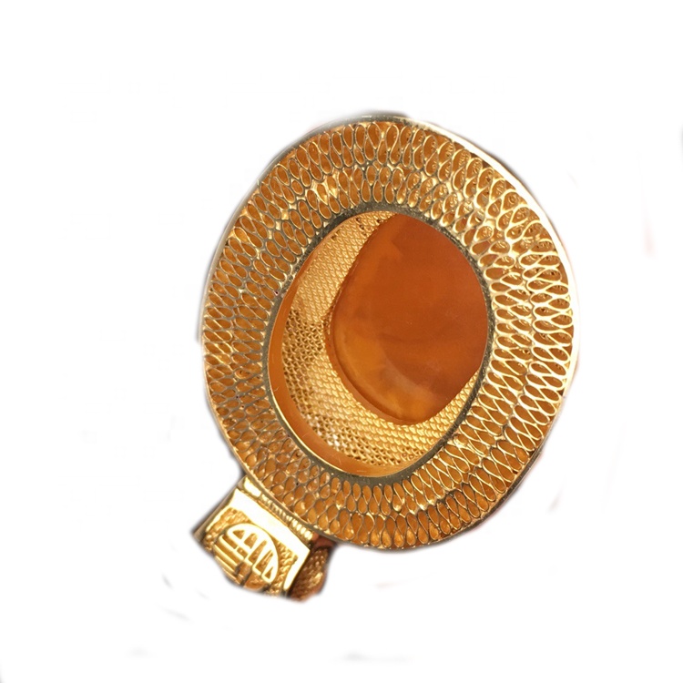 Blauwe spinel 14k goud plated Amber-pendant 22