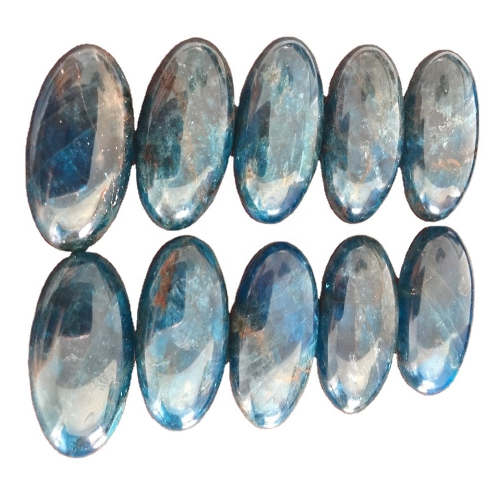 மிகச்சிறிய இயற்கை நீல Apatite cabochon உயர் தரம் Apatite ரத்தினம் அரை விலைமதிப்பற்ற கை போலந்து நகைகள் தளர்வான கல் 35