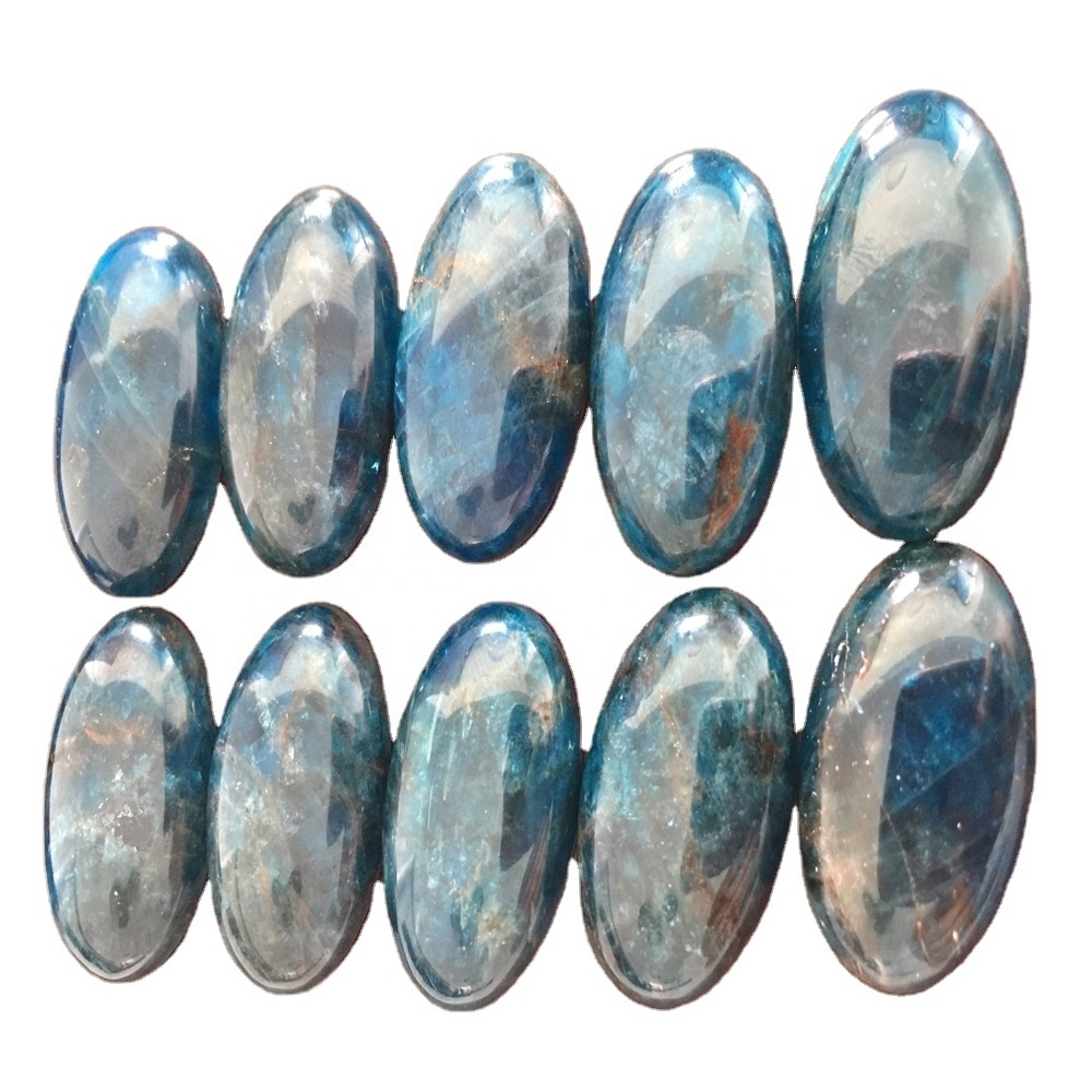 மிகச்சிறிய இயற்கை நீல Apatite cabochon உயர் தரம் Apatite ரத்தினம் அரை விலைமதிப்பற்ற கை போலந்து நகைகள் தளர்வான கல் 37
