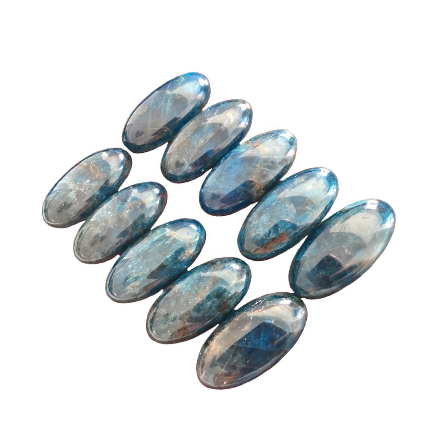 மிகச்சிறிய இயற்கை நீல Apatite cabochon உயர் தரம் Apatite ரத்தினம் அரை விலைமதிப்பற்ற கை போலந்து நகைகள் தளர்வான கல் 39