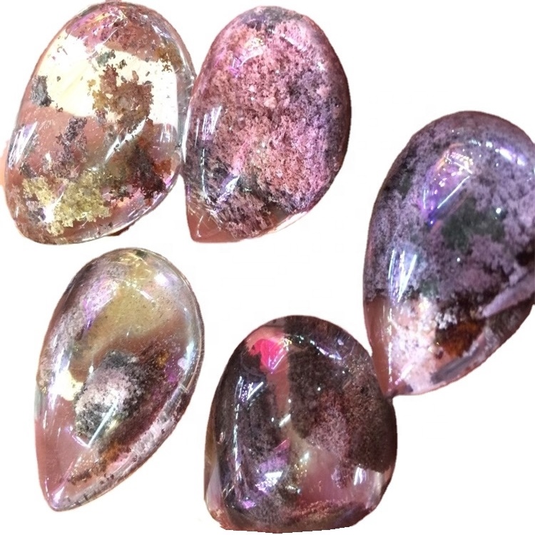 Phantom Cabochon Табиғи кішкентай кварцтың ұсақ нүктелері жоқ жылтыратылған зергерлік бұйымдар жасау 39