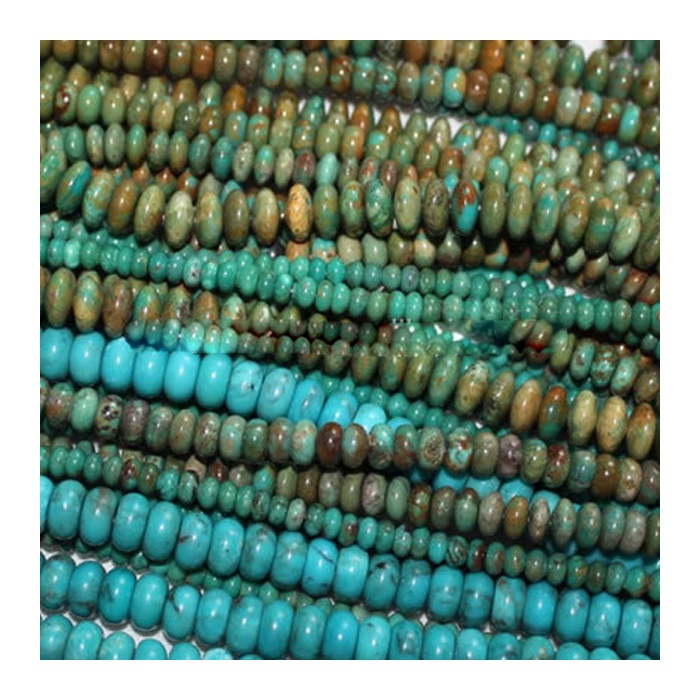 Firuzəyi Rondel muncuq və firuzəyi Abacus muncuqları 7