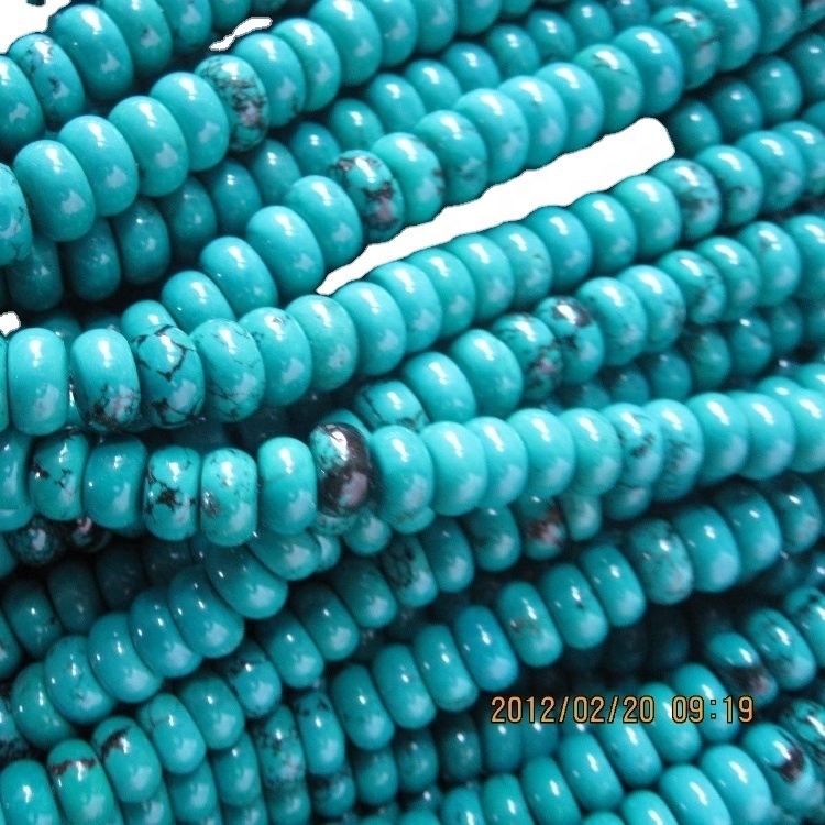 Firuzəyi Rondel muncuq və firuzəyi Abacus muncuqları 9