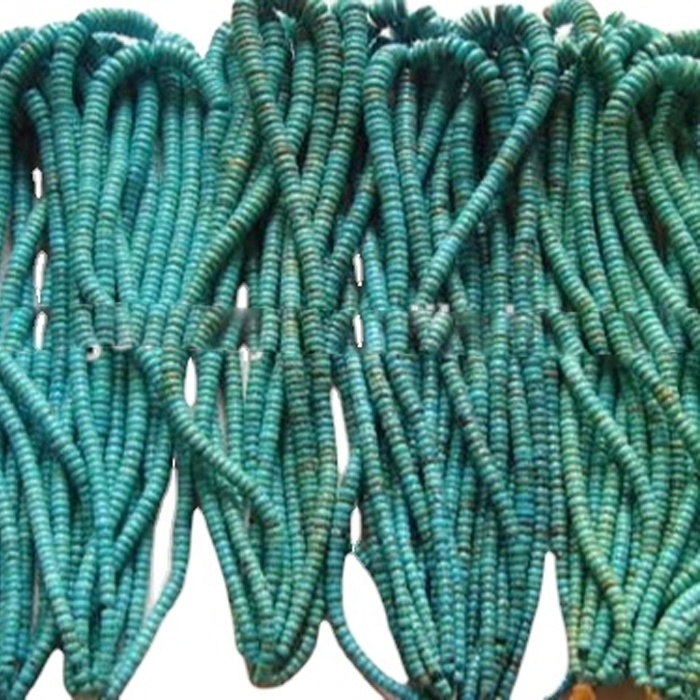 Firuzəyi Rondel muncuq və firuzəyi Abacus muncuqları 11