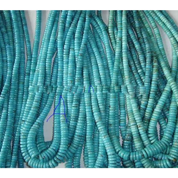 Firuzəyi Rondel muncuq və firuzəyi Abacus muncuqları 15