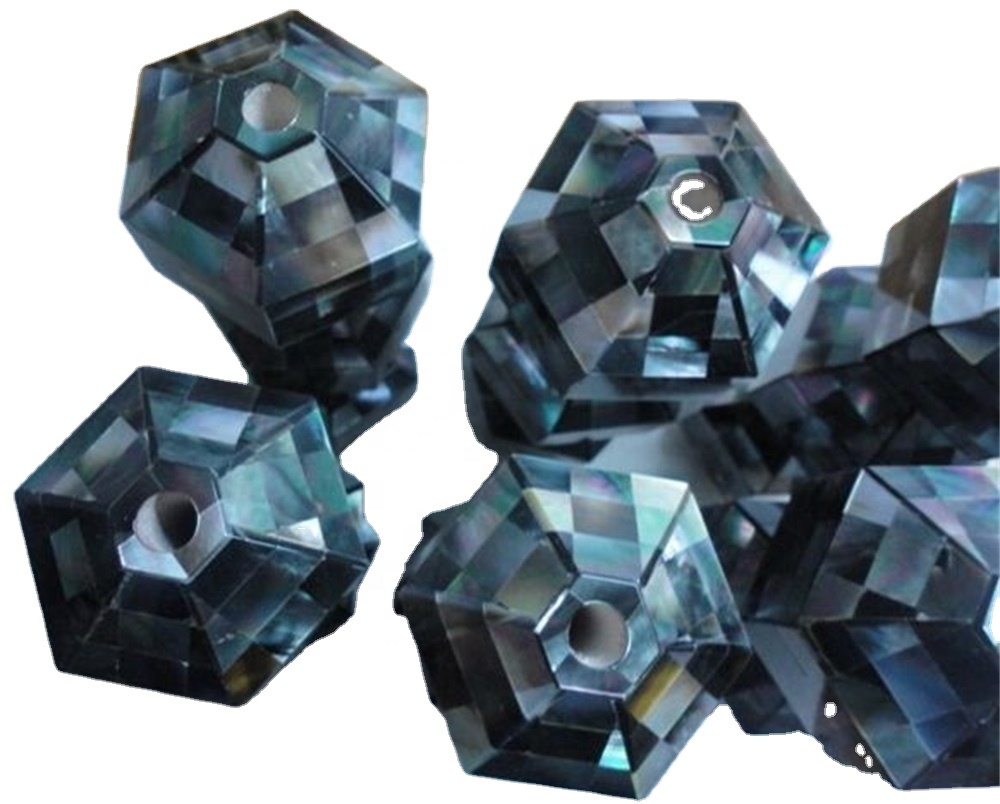 Branche da mosaico nero Abalone Shell perline per foro perforato 32