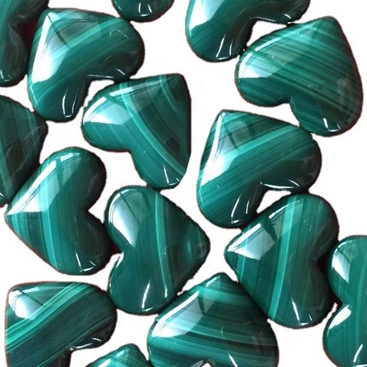Kualiti Top Natural Malachite Gemstone Bentuk Jantung Malachite Cabochons 40
