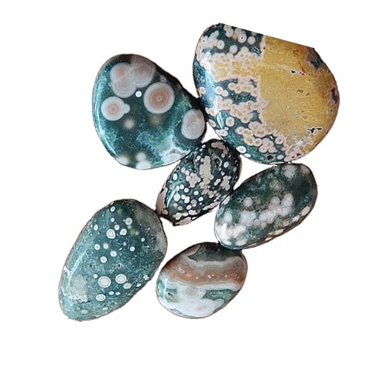 Природен Океан Jasper Cabochon Најдобар квалитет Gemstone Рачно изработени големопродажни цени Океанот Jasper Handmade Gemstone 39