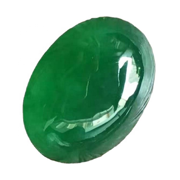 Emerald Oval Cabochon Smooth Polished yfirborð Oval Rich Green Emerald Cabochon 38