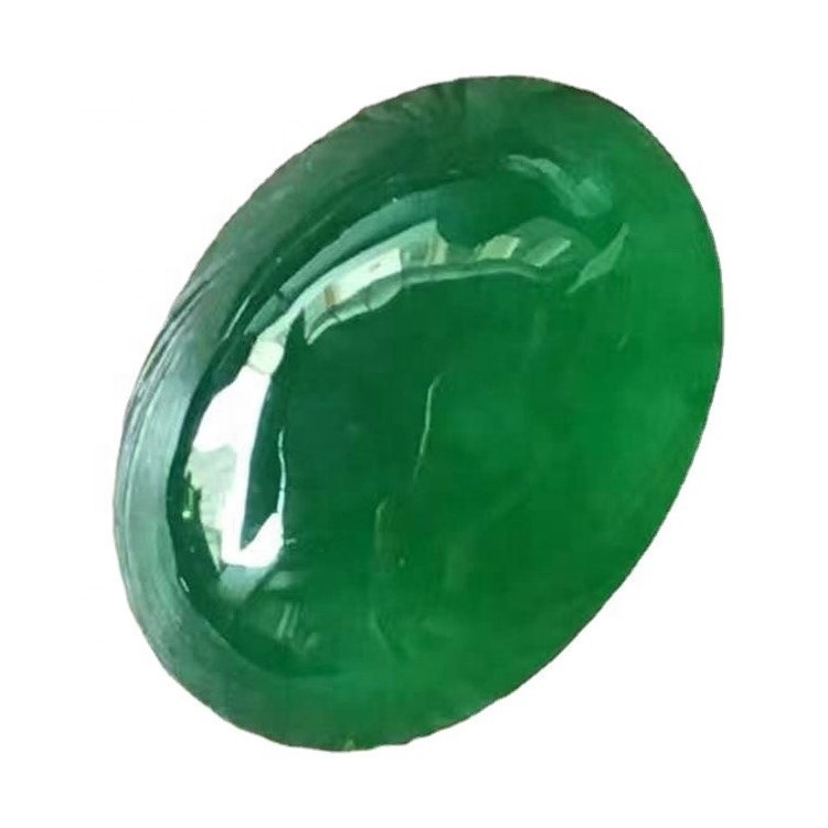 Emerald Oval Cabochon Smooth Polished yfirborð Oval Rich Green Emerald Cabochon 42