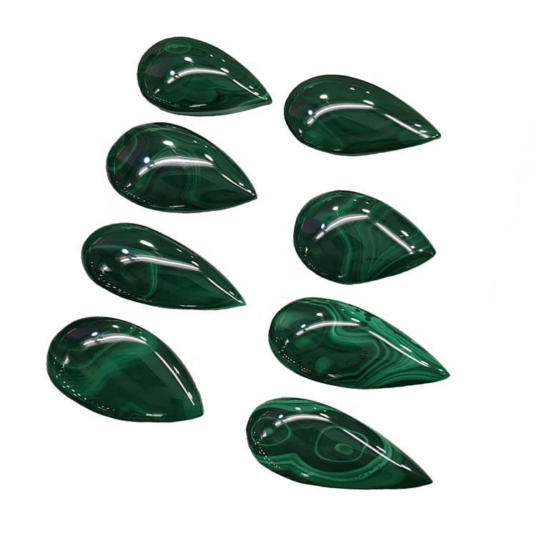 മനോഹരമായ പ്രകൃതി മലാചൈറ്റ് ജെംസ്റ്റോൺ കാബോചോൺ മൊത്തത്തിലുള്ള ചീട്ടിന് പരന്ന ബാക്ക് കല്ല് 34