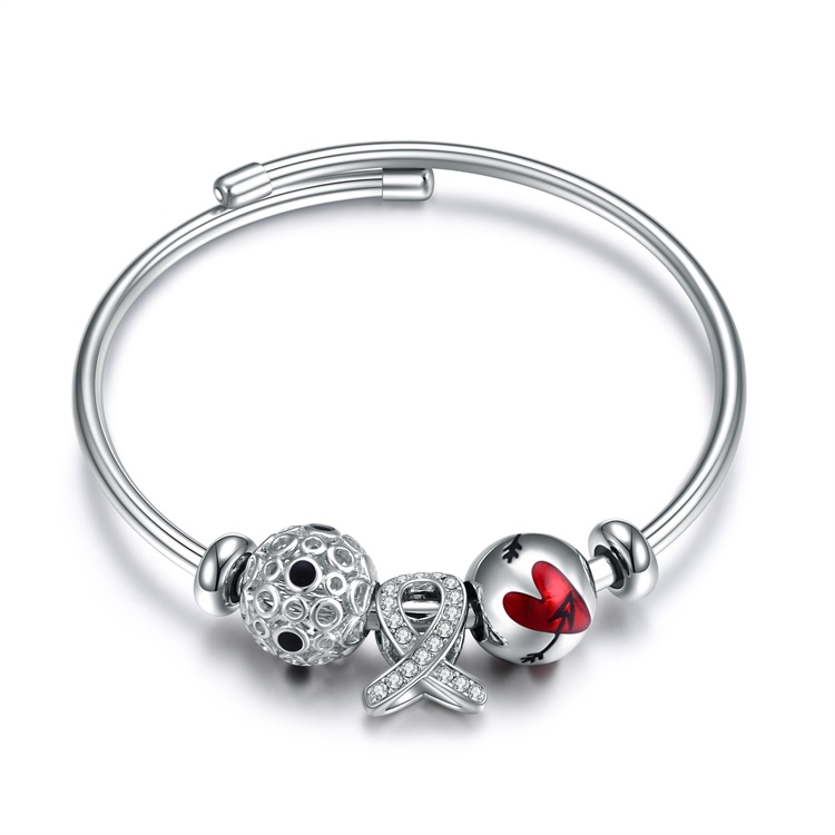 Mtindo mpya wa mtindo 925 sterling fedha bangili njano & nyeupe dhahabu kumaliza bangili 9