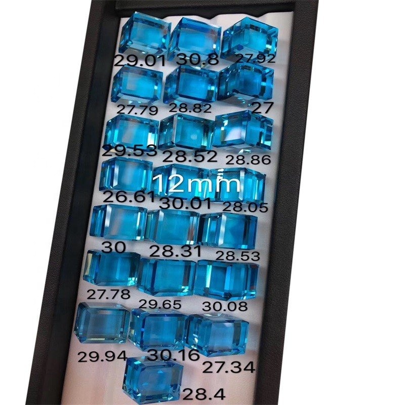 Naturlig smaragd cut london blå topaz aaa kvalitet løs ædelsten 34