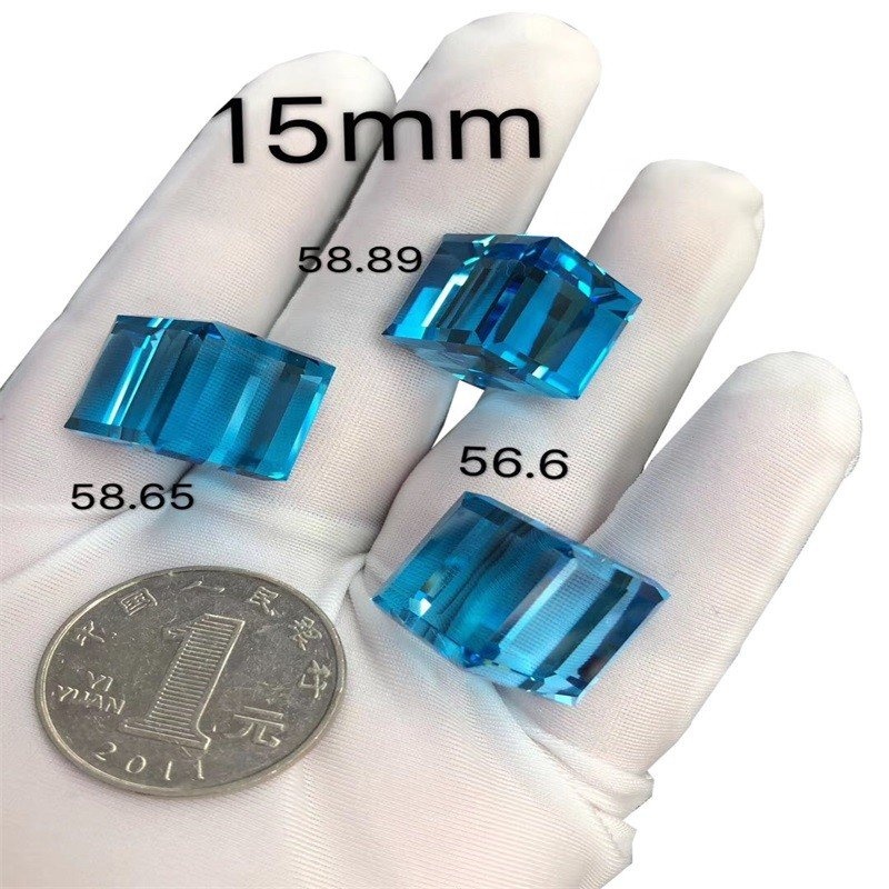 Naturlig smaragd cut london blå topaz aaa kvalitet løs ædelsten 32