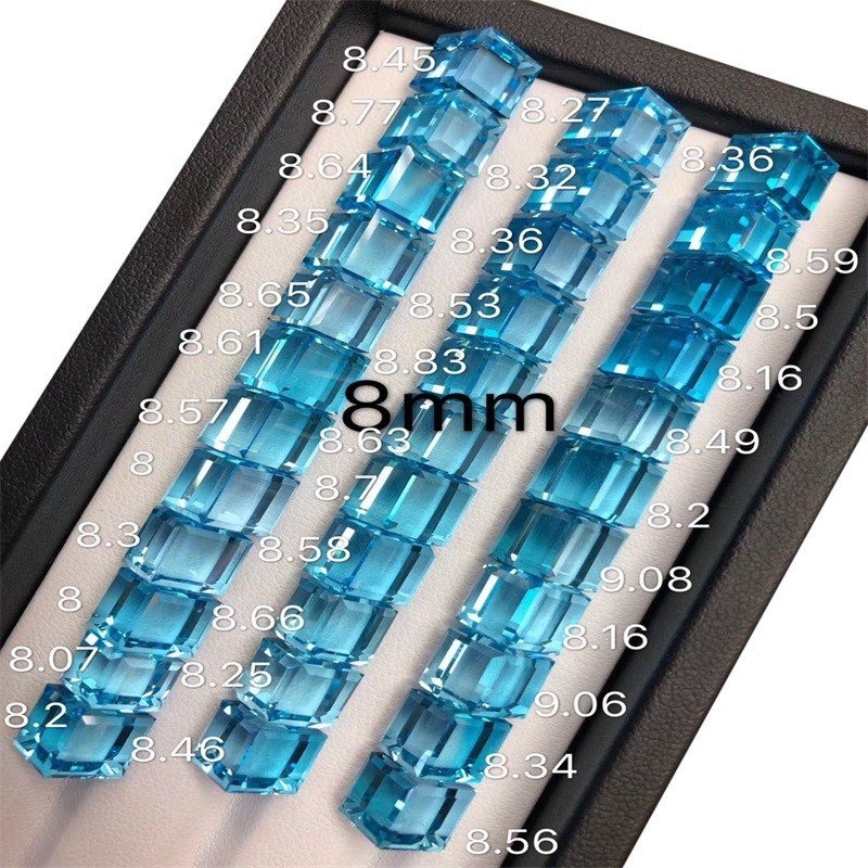 Naturlig smaragd cut london blå topaz aaa kvalitet løs ædelsten 38