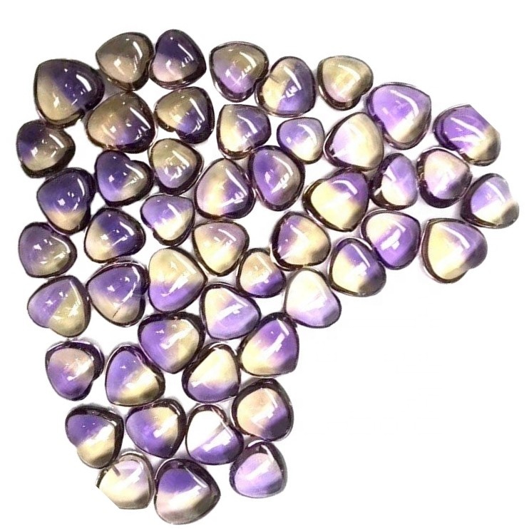 គ្រឿងអលង្ការប្រដាប់ប្រដាប្រដាប់គ្រឿងអលង្ការប្រដាប់ប្រដាធម្មជាតិរបស់ ametrine gemstone បេះដូង Imetrine Biet Cabochon 31