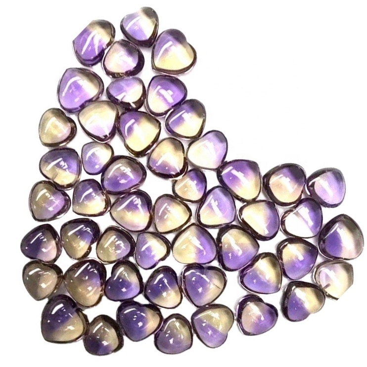 គ្រឿងអលង្ការប្រដាប់ប្រដាប្រដាប់គ្រឿងអលង្ការប្រដាប់ប្រដាធម្មជាតិរបស់ ametrine gemstone បេះដូង Imetrine Biet Cabochon 33