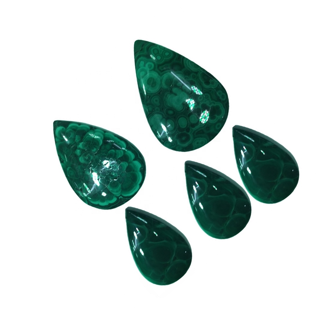 Top Grade Quality C% Naturalis Malachite Pirum Figura Cabachon solutam gemmstone pro jewelry 33