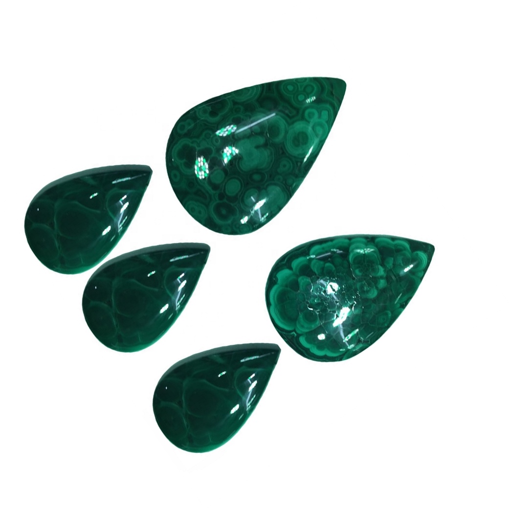 Top Grade Quality C% Naturalis Malachite Pirum Figura Cabachon solutam gemmstone pro jewelry 31