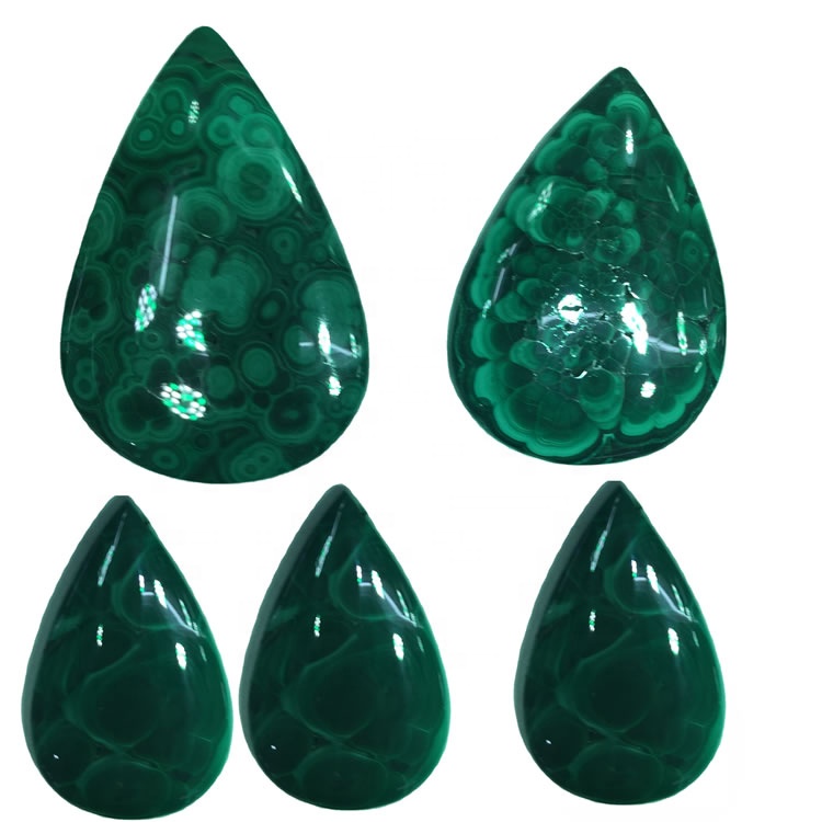 Top Grade Quality C% Naturalis Malachite Pirum Figura Cabachon solutam gemmstone pro jewelry 37