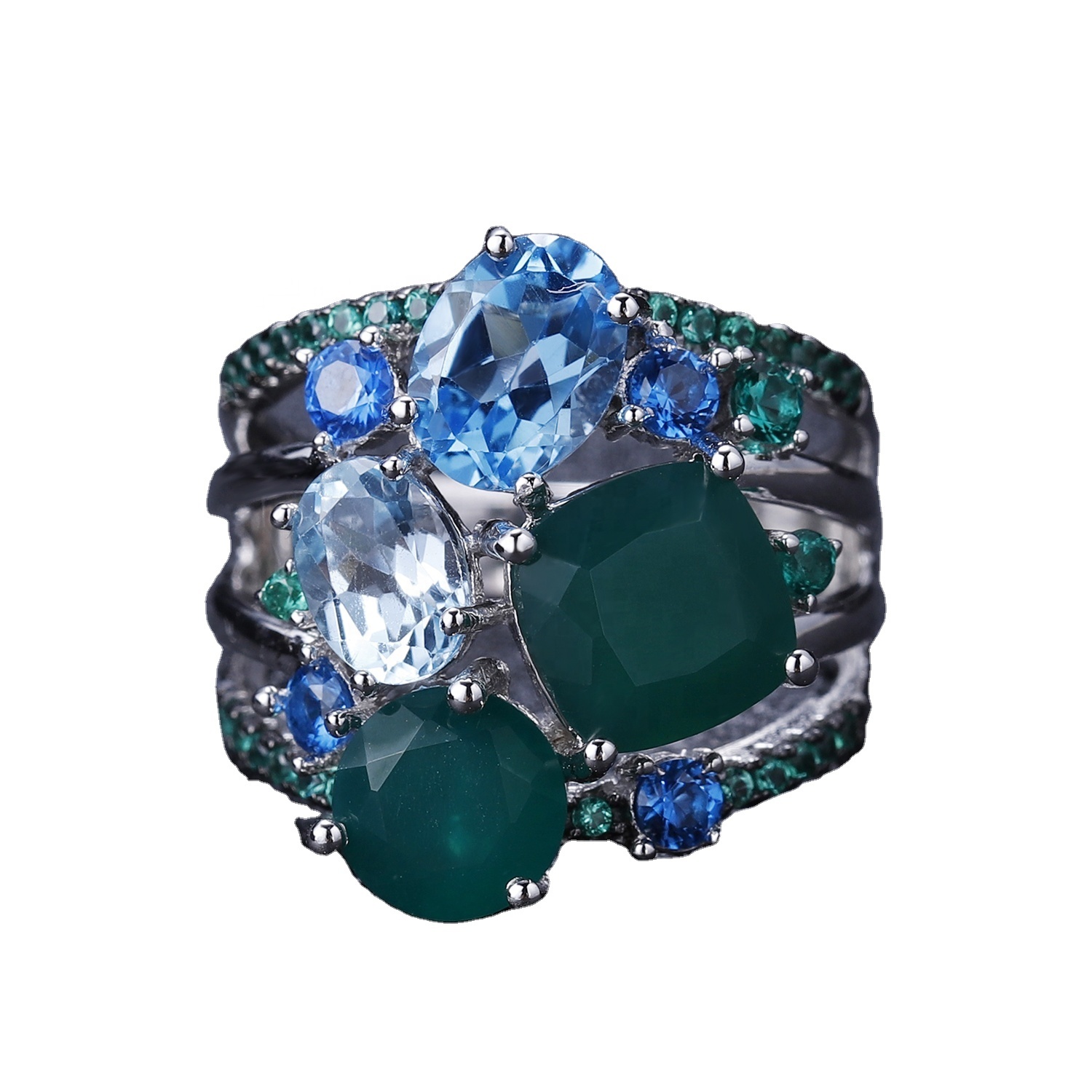 ਨੀਲਮ ਰਿੰਗਸ 925 ਚਾਂਦੀ ਦੇ ਵਾਰੀ ਗਾਰਵਿੰਗ 31