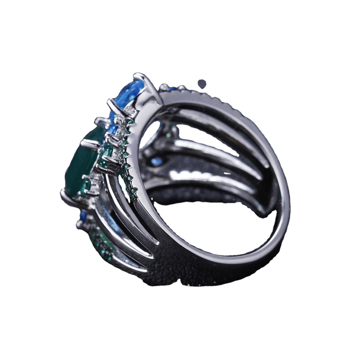 ਨੀਲਮ ਰਿੰਗਸ 925 ਚਾਂਦੀ ਦੇ ਵਾਰੀ ਗਾਰਵਿੰਗ 33