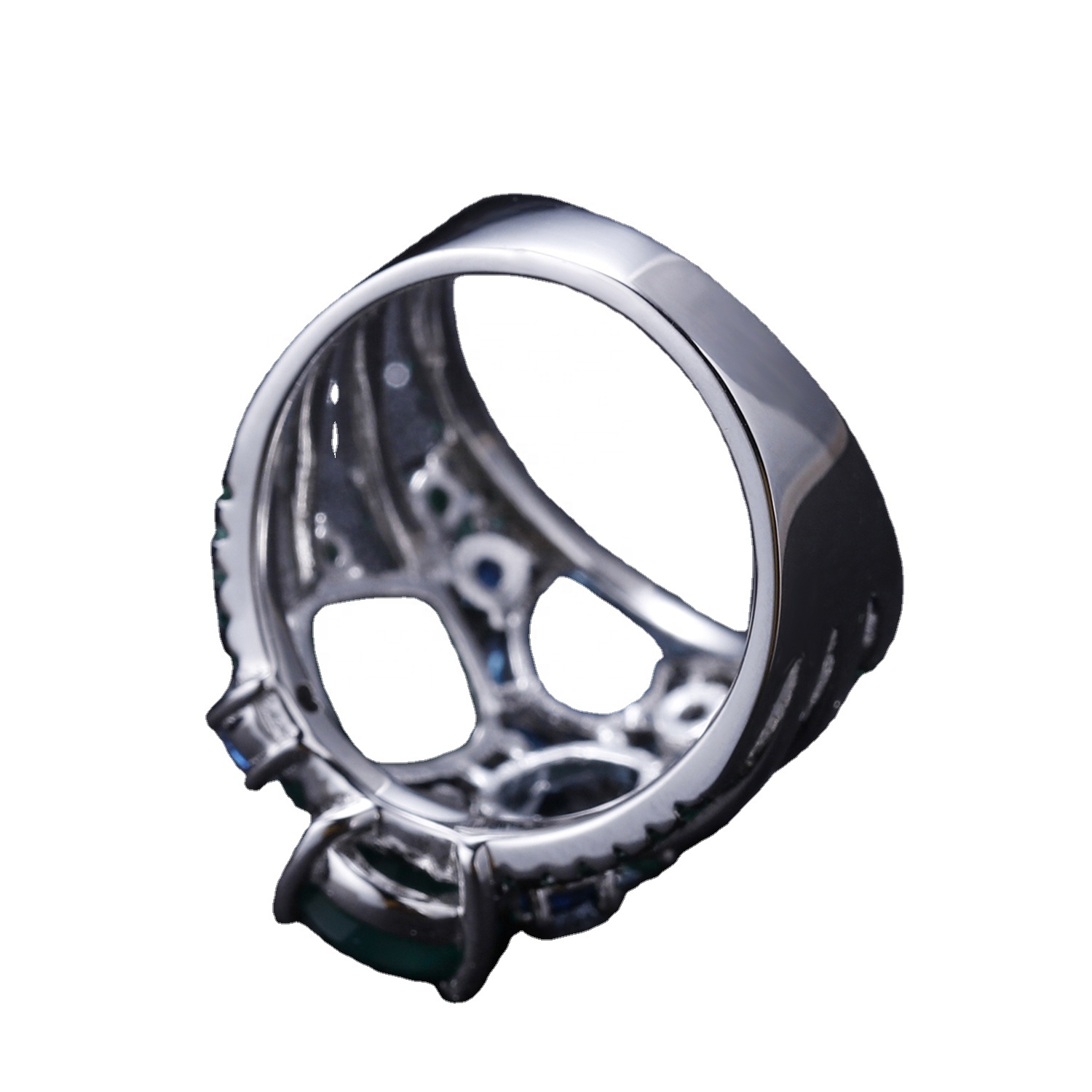 ਨੀਲਮ ਰਿੰਗਸ 925 ਚਾਂਦੀ ਦੇ ਵਾਰੀ ਗਾਰਵਿੰਗ 35