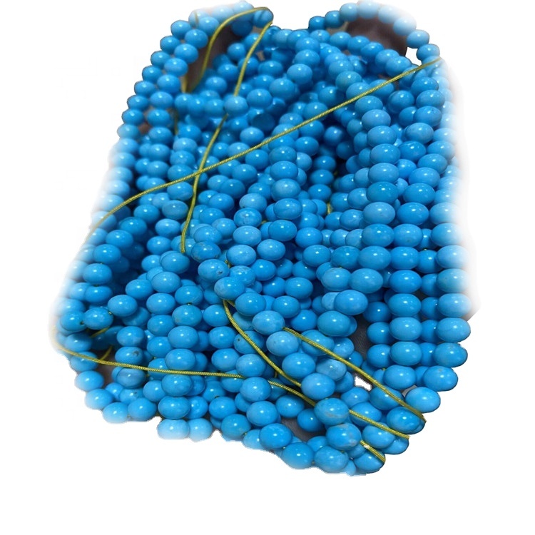 Natürliche blaue runde Perlen des Großhandels glatt lose Edelstein Türkis 11