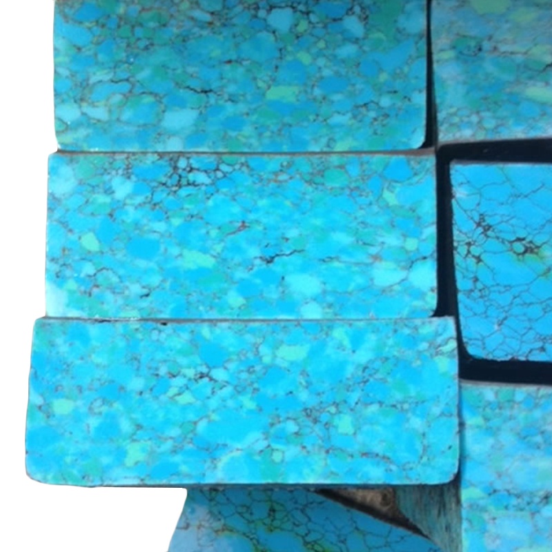 Þjappað gemstone náttúrulega grænblár dýrmætur steinn blokk 11