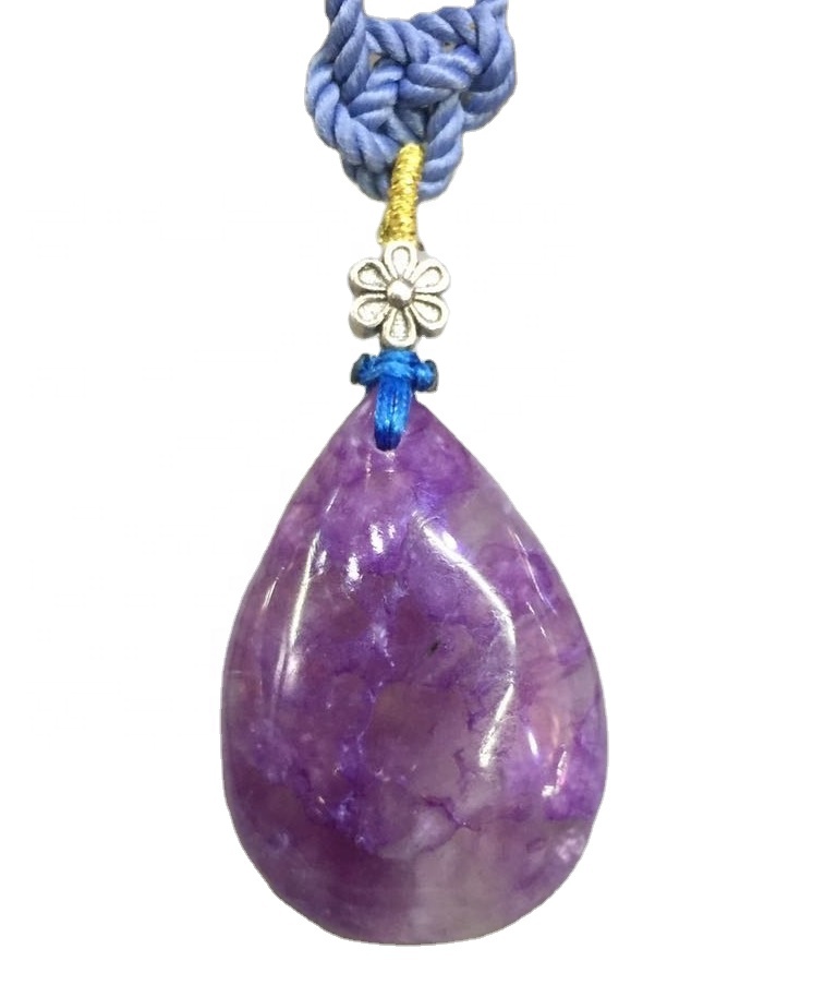 I-925 i-Pendant Pendant ethengisa i-charoite geroite gestone 7