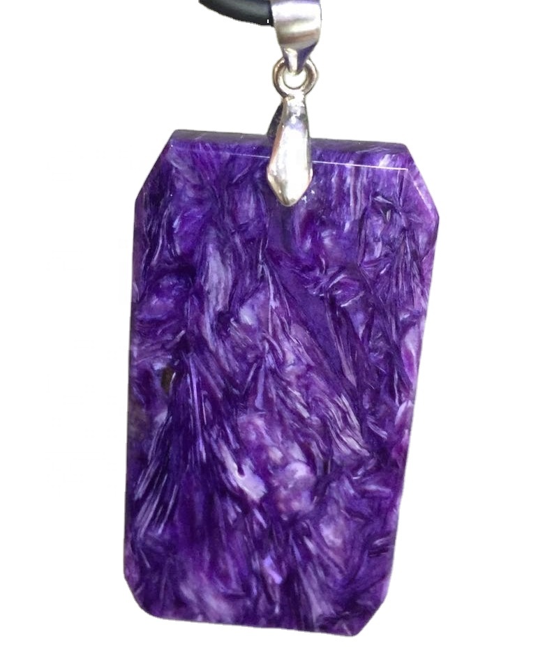 I-925 i-Pendant Pendant ethengisa i-charoite geroite gestone 11