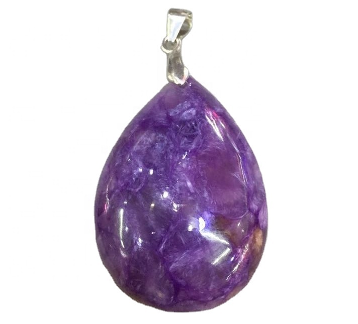 I-925 i-Pendant Pendant ethengisa i-charoite geroite gestone 13