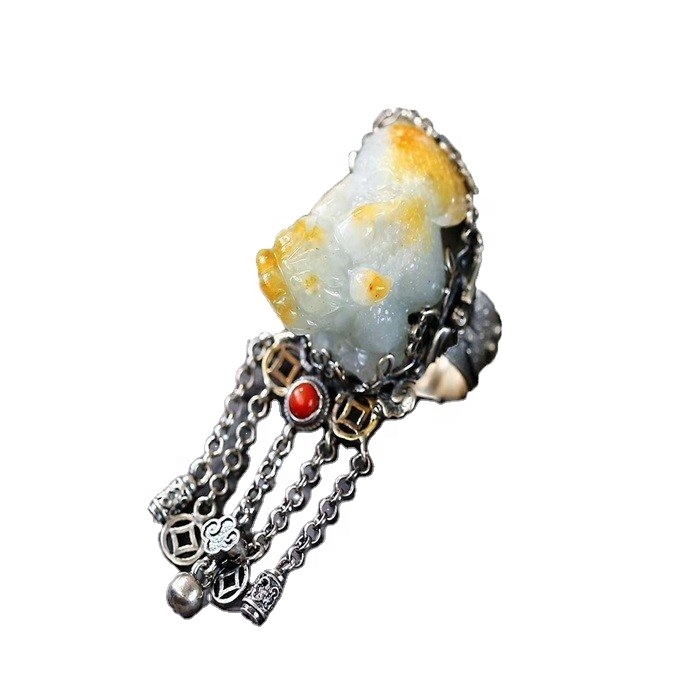 ਚਿੱਟੇ ਅਤੇ ਪੀਲੇ ਰੰਗ ਦੇ ਪੀਆਈ ਜ਼ਿ u ਰਿੰਗ ਗਹਿਣਾ ਵਿਚ ਵਿਲੱਖਣ ਕੁਦਰਤੀ ਅੰਬਰ ਮਿਰਚ 11