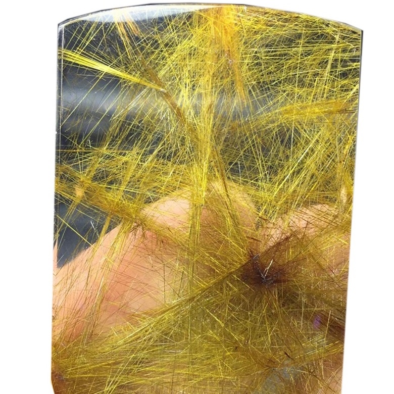 Amazing Natural Yellow Rutilated Quartz Cabochon Top Quality Yellow Rutile Gemstone Handcraft Laus Stone 31