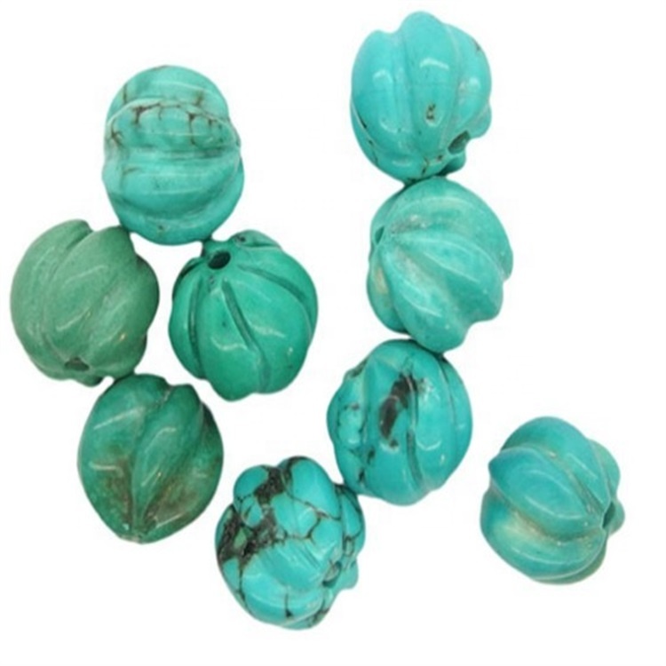 Geschnitzte Türkis Buddha Kopf Perlen Natürliche echte Türkis absolvierte große geschnitzte Blume Türkis Südwesten 9