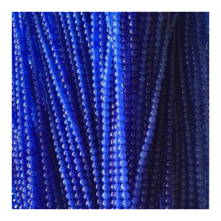 Sklop modrega mašana jade 6mm navaden krog gemstone ohlapna kroglice 30